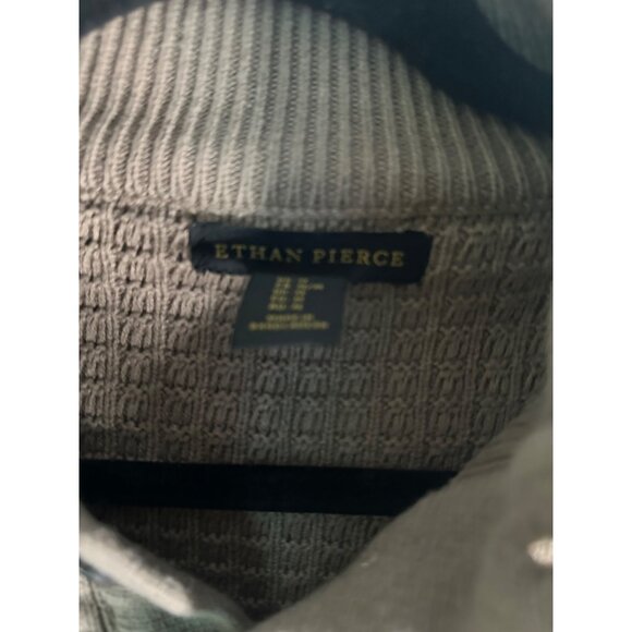 Men’s M Cable Knit Sweater Light Brown Button Neck Pullover Classic Fall Layer - Picture 3 of 6